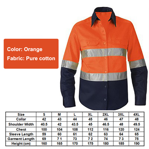 Chemise de travail réfléchissante haute visibilité à manches longues en coton pour la construction - Product Image 5