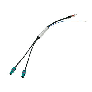 Cavo adattatore Antenna autoradio Dual FAKRA to AM/FM spina coassiale maschio per Audi VW GPS Navi DVD Stereo unità di segnale amplificatore - Product Image 1