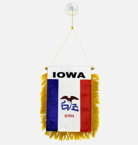 Bandera de <span class=keywords><strong>Wisconsin</strong></span> para colgar en la ventana, mini banderas para coche, decoración para espejo retrovisor con ventosa y bandera con flecos dorados - Product Image 6