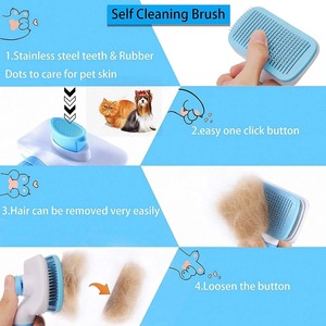 Brosse pour chien et chat, peigne auto-nettoyant pour enlever les poils d'animaux, outils de toilettage pour chiens et chats, peigne démêlant pour animaux, accessoires pour chiens - Product Image 5