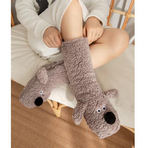 Mignon chaussette thermique femmes dessin animé 3D <span class=keywords><strong>chien</strong></span> hiver chaud épais en peluche <span class=keywords><strong>antidérapant</strong></span> maison dormir sol doux drôle floue moelleux pantoufle chaussette - Product Image 5