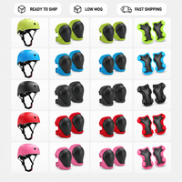 Ensemble de protection sportive pour enfants 6/7-en-1, coque rigide en ABS épaissie, genouillères, coudières et protège-poignets ultra-légers pour le cyclisme