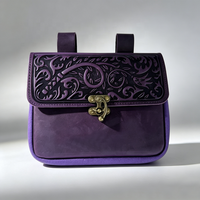 Pochette vintage en cuir Crazy Horse gaufré, sacoche de ceinture de rangement extérieur, sac banane fait main pour la chasse, la randonnée et le camping