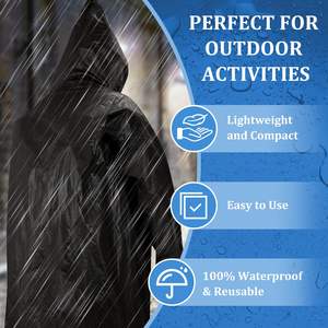 Impermeables Largos para Bicicleta, Ponchos para Hombres y Mujeres Adultos, Impermeables de EVA con Capucha, Traje Impermeable para Camping y <span class=keywords><strong>Viajes</strong></span> - Product Image 2
