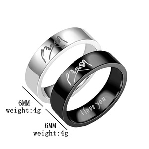 Fashion Cincin Cluster pria, Aksesori pernikahan dan hadiah trendi Stainless Steel lebar 8mm - Product Image 6