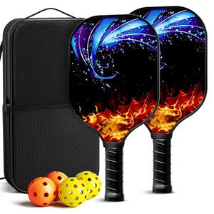 Juego de palas de pickleball con 4 pelotas y bolsa de transporte, forma estándar antideslizante de fibra de vidrio para entretenimiento deportivo al aire libre - Product Image 1
