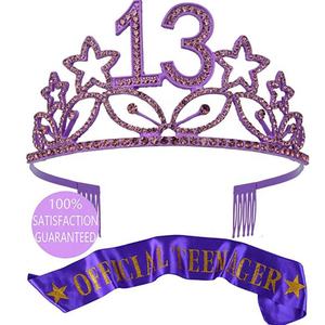 <span class=keywords><strong>13th</strong></span> cumpleaños Tiara nupcial feliz <span class=keywords><strong>13th</strong></span> fiesta de cumpleaños suministros <span class=keywords><strong>13th</strong></span> Officinal adolescente conjunto para <span class=keywords><strong>13th</strong></span> fiesta de cumpleaños suministros - Product Image 3
