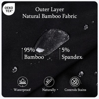 Caleçons Boxers Respirants en Bambou Tricoté pour Hommes Lynmiss, Taille Haute, Lavables et Réutilisables, avec Coussinet pour l'Incontinence, Grandes Tailles