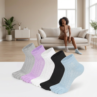 Chaussettes de sport en coton pour femmes, à bout séparé, confortables, respirantes, absorbant la transpiration, mi-mollet
