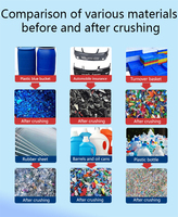 Broyeur automatique de plastique PE PC PVC PET déchiqueteuse utilisation en usine de l'équipement de recyclage des déchets plastiques