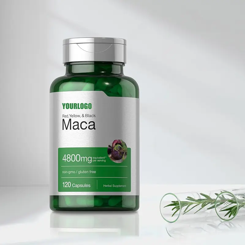 Capsules de racine de maca personnalisées en gros comme booster naturel pour la force et l'énergie masculines