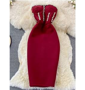 ชุดเดรสเกาะอกแขนกุดสำหรับผู้หญิงเสื้อผ้าปาร์ตี้หรูหรา<span class=keywords><strong>2021</strong></span> - Product Image 1