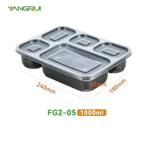 Leakproof Stackable Food Grade Takeaway Box Pp 1 2 3 4 5 Compartment Microwavable Plastic Food Container