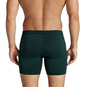 Manufacturer Men's Cotton Knitted Eco-Friendly Long Leg <b>Underwear</b> Anti-Chafe Breathable Boxer Briefs 3D Pouch Waist Custom OEM - Product Image 4