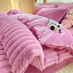 Đầy Màu sắc Fluffy Duvet cover được trang bị tấm bedding Set mềm Fluffy dày lông cừu mùa đông bedsheet bán buôn 2025 - Product Image 6