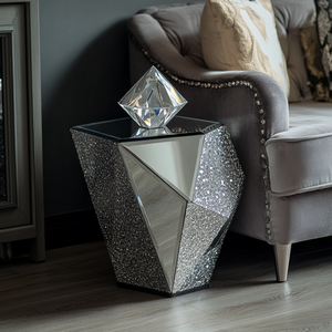 Mới Đến Hàng Đầu Xếp Hạng Nghiền Nát Kim Cương Bạc Pha Lê Phòng Khách Nhập Cách TV Cà Phê Bàn Ngủ Trang Trí Nội Thất Tổ Nhân Đôi Bên Bảng - Product Image 3