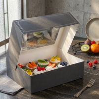 Boîtes alimentaires pliables rectangulaires transparentes personnalisées avec fenêtre pour mini-cupcakes, gâteaux et biscuits de 6 pouces