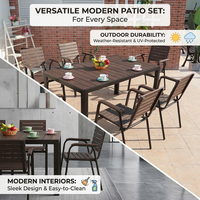 Ensemble de salle à manger de jardin moderne Meiqi pour l'extérieur, résistant à l'eau et au soleil, table et chaises pour balcon, terrasse et relaxation