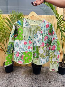 Cotton Women's <b>Quilted</b> <b>Jacket</b> Block Printed Boho Style <b>Quilted</b> Handmade <b>Jackets</b>, Gifts Button Closer <b>Jacket</b> for Women Gifts - Product Image 4