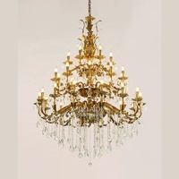 Lustre antique en cristal, luminaire suspendu décoratif, lustre en cristal de luxe, lustre pour salon