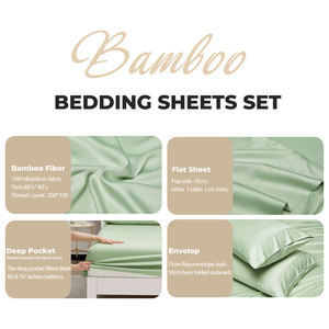 Ready to Ship Blue Bamboo Bedding Set Fast Delivery Multi-color Optional Eco-friendly <strong>Sheets</strong> <strong>Small</strong> MOQ for Retail - Product Image 2