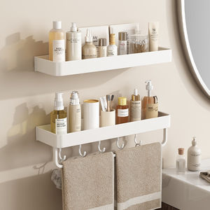 Porte-serviettes mural sans perçage <span class=keywords><strong>en</strong></span> aluminium pour salle <span class=keywords><strong>de</strong></span> bain, ensemble <span class=keywords><strong>de</strong></span> rangement gain <span class=keywords><strong>de</strong></span> place pour serviettes <span class=keywords><strong>de</strong></span> bain - Product Image 1