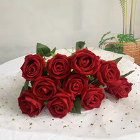 P-008 12 têtes corail soie rose fleurs