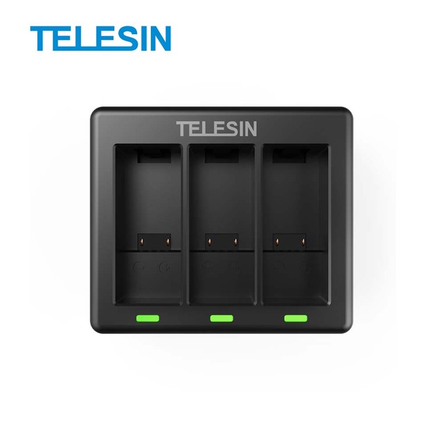 Telesin for Go Pro Hero 12 Accessories 3-Slots Battery Charger for GoPro Hero 12/11/10/9