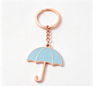 Porte-clés parapluie en métal personnalisé, porte-clés émaillé, pendentif porte-monnaie or rose, accessoire cadeau - Product Image 4