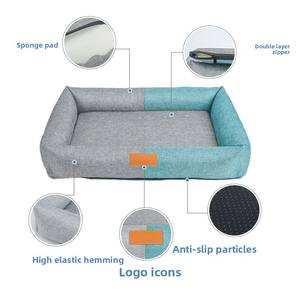 Tüm mevsim pamuk keten kare Pet Mat nötr japon kore tarzı ayrılabilir fermuar katı kedi yuva kedi köpek için yatak - Product Image 2