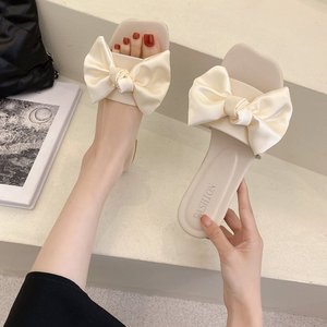 Nouveautés - Sandales tongs pour femmes avec décoration en forme de nœud, en PVC antidérapant, à bout carré - Product Image 6