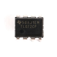 Amplificateur opérationnel à faible bruit double canal TL072CP TI avec entrée JFET, CI DIP-8 à montage traversant pour le traitement des signaux analogiques
