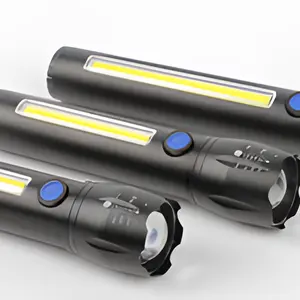 13w发光二极管 + 3W COB手电筒灯发光二极管手电筒远程强力充电手电筒