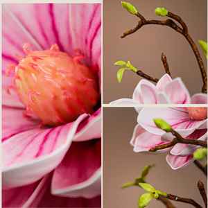 Fleurs de magnolia roses géantes en vrac Fleurs décoratives artificielles pour fleurs de magnolia artificielles d'intérieur avec <span class=keywords><strong>feuilles</strong></span> - Product Image 3