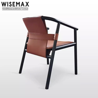 Meubles WISEMAX meubles de maison minimalistes modernes lumière luxe cadre en bois de frêne selle chaise de salle à manger en cuir pour salle à manger hôtel