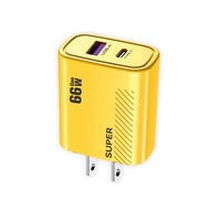Chargeur rapide pour téléphone portable 66W avec câble USB Type-C PD, chargeur USB Type-C à charge rapide, adaptateur de voyage USB-C, prise EU US