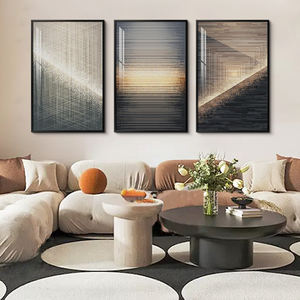 Grande Quadro Moderno di Lusso in Nero e Oro, Arte Astratta per <span class=keywords><strong>Soggiorno</strong></span>, Set di 3 Stampe Luminose per Pareti - Product Image 4