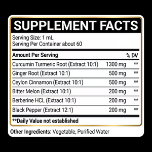 6-in-1 Turmeric <strong>Curcumin</strong> Dietary <strong>Supplement</strong> Drops 60ml - Ginger Cinnamon &amp; Black Pepper | Organic Vegan - Product Image 2