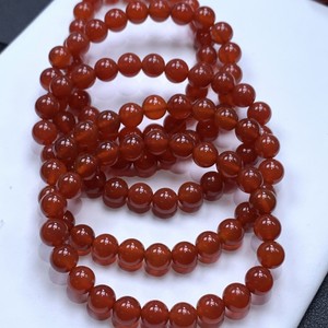 Pulsera de Cuentas de Ágata Roja Natural Retro de 8 mm, Cuentas Sueltas de Calcedonia de Ágata Roja Brillante para DIY, Joyería al por Mayor - Product Image 4