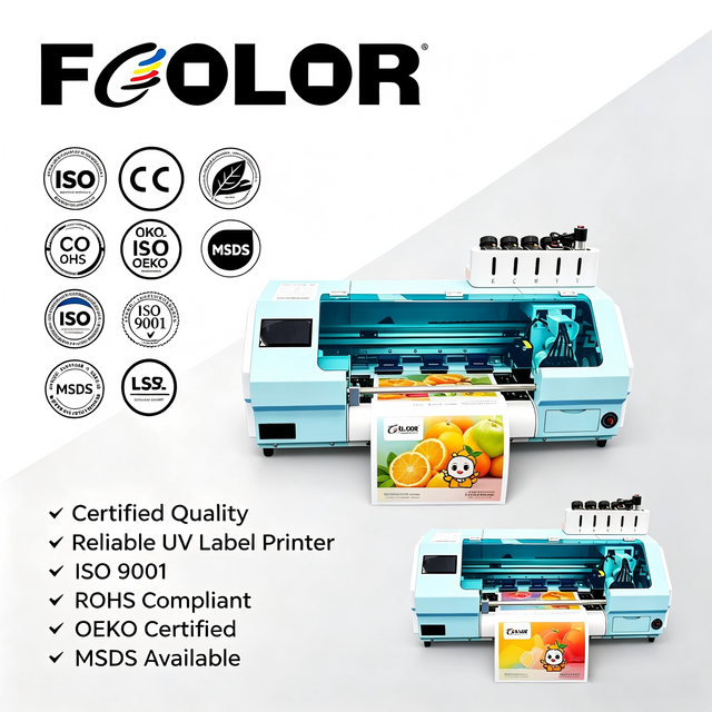 FCOLOR Roll to Roll A3 Mini Color Sticker Label Printer for Beer Food Water Bottle Label Printing Machine