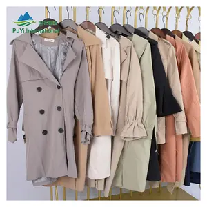 japan used bales clothes mixed classic work windbreak coats bundle second hand clothes used clothes trench coats from germany