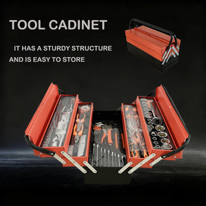 465-<span class=keywords><strong>3</strong></span> Metall-Klappwerkzeugkasten mit <span class=keywords><strong>3</strong></span> Ebenen, tragbarer, ausklappbarer Werkzeugkoffer für Heim, Studio, Autoreparatur, Fabrik – faltbarer Werkzeugkoffer - Product Image 5