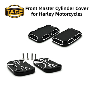 Couvercle de cylindre de frein avant CNC pour moto Harley Road Glide, bouchon de réservoir d'huile noir style A B en aluminium - Product Image 6