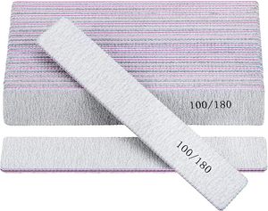 25 Pack 100/180 Grit <b>Nail</b> <b>Files</b> for Acrylic <b>Nails</b>, Rectangle Fingernail <b>Files</b> Professional <b>Nail</b> Buffering <b>Files</b> - Product Image 1