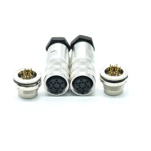 Factory supplier OEM M16 IP67 1 set 14 pin plug and socket waterproof receptacle welding cable connector electronic components