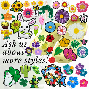 Breloques de sabots d'animaux de dessin animé Kawaii PVC <span class=keywords><strong>Flex</strong></span> Rubber Trinket Rabbit <span class=keywords><strong>Shark</strong></span> Flower Hawaii Shoe Buckles Clip For Outdoor Vacation Bulk - Product Image 1