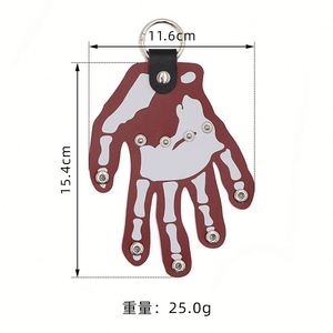 Stocked 8 Colors Funny Pu Leather Screen Printed Portable Hand Palm Keychain for Kids Bags <b>Backpacks</b> Handbags Decoration - Product Image 6