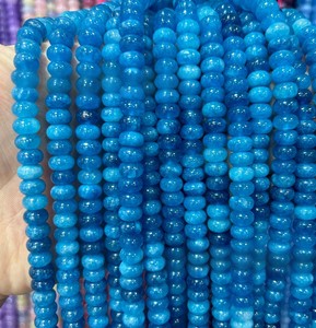 Perles de pierres précieuses naturelles 5x8mm, perles rondes, pierre colorée, <span class=keywords><strong>apatite</strong></span> bleue/cristal, plus de choix de perles rondes pour la fabrication de bijoux - Product Image 1