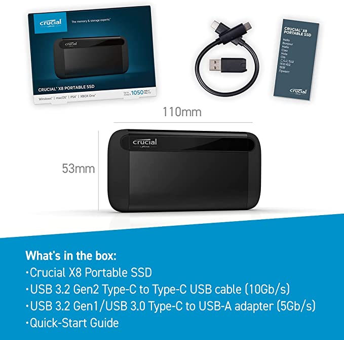 Crucial X8 Portable SSD - Fast, Reliable Storage Solutions