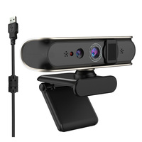 Cámara Web USB con Doble Lente HD, Windows Hello, Desbloqueo Facial, Enfoque Automático, Micrófono Digital Integrado, Sin Necesidad de Controladores, para Win10 y Win 11